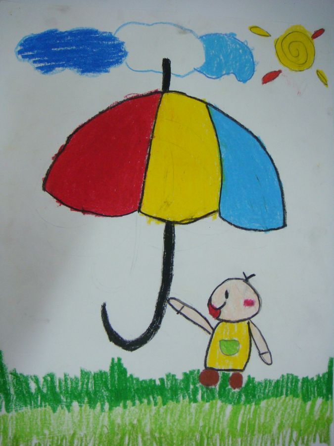 谁的伞大绘画图片